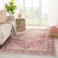 Daguiar Pink and Blue Medallion Soft Area Rug