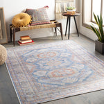 Triple Medallion Printed Machine Washable Area Soft Rug