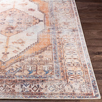 Distressed Medallion Printed Machine Washable Area Soft Rug