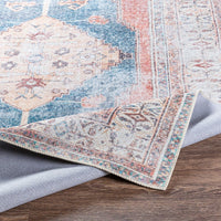 Distressed Medallion Printed Machine Washable Area Soft Rug