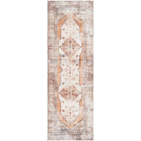 Distressed Medallion Printed Machine Washable Area Soft Rug