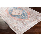 Distressed Medallion Printed Machine Washable Area Soft Rug