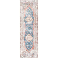 Distressed Medallion Printed Machine Washable Area Soft Rug