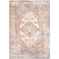 Distressed Medallion Printed Machine Washable Area Soft Rug