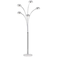 Possini Euro Infini 5-Light Modern Arc Floor Lamp with Marble Base