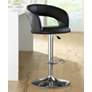 Groove Black Faux Leather Adjustable Swivel Bar Stool