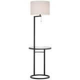 Space Saver Glass Tray Table Floor Lamp