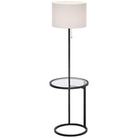 Space Saver Glass Tray Table Floor Lamp