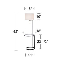 Space Saver Glass Tray Table Floor Lamp