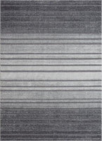 Grey Modern Solid And Striped Soft Area Rug