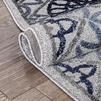 Blue Modern Suzani Soft Area Rug