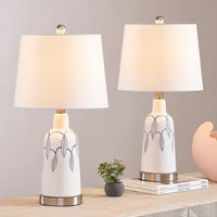 Maxax 23" Bedside Porcelain Table Lamp Set (Set Of 2)