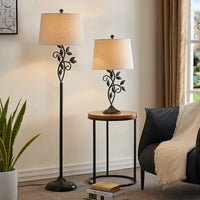 Maxax 26" Black Bedside Table Lamp Set (Set of 2)