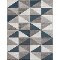 Geometric Blue Gray Area Rug