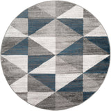 Geometric Blue Gray Area Rug