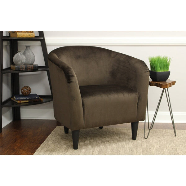 Microfiber Tub Accent Chair, Chocolate Brown