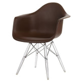 Mid-Century Modern Molded Plastic Clear Dowel-Leg Armchair