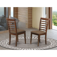 Milan Modern Mahogany Finish Kitchen Chairs with Ladder Back Style - Set of 2 (Seat's Type Options)