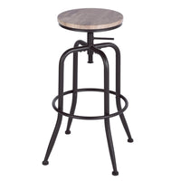 Modern 30.3 Inch Oak Backless Metal Frame Counter Height Bar Stools Height Adjustable (Set of 2) - N/A