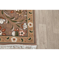 Vidart Jute Blend Floral Turkish Area Rug