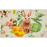 Home Easter Egg Bunny Accent Rug White/Green/Pink