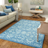 Home Fairview Floral Ornamental Area Rug Medium Blue