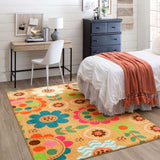 Home Floral Critters Kids Soft Area Rug Cream/Pink/Blue