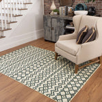 Home Geometric Aztec Bands Contemporary Cream/Navy Soft Area Rug