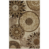 Home Inspired India Boho Geometric Floral Medallion Area Rug  Cream/Blue/Taupe