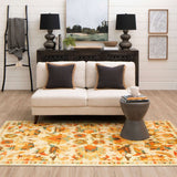 Mohawk Home Pallava Floral Ornamental Area Rug  Spice