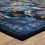 Home Pallava Floral Ornamental Soft Area Rug   Medium Blue