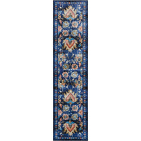 Home Pallava Floral Ornamental Soft Area Rug   Medium Blue