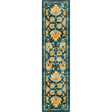 Home Pallava Floral Ornamental Area Rug  Denim