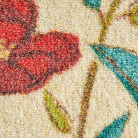 Home Spiced Beauties Floral Soft Area Rug Beige/Green/Teal