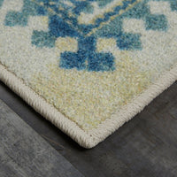 Home Bordered Floral Rocco Soft Pink/Green, Tan and Grey/Blue Area Rug