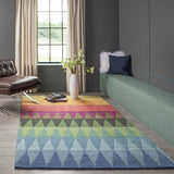 Delhi Hand Tufted Wool Contemporary Geometric Soft Area Rug - Multi Red