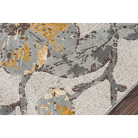 Polyester Blend Floral Soft Area Rug  Grey