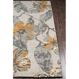 Polyester Blend Floral Soft Area Rug  Grey