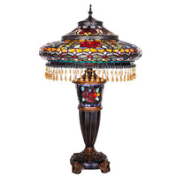 Gracewood Hollow Lachmet Multicolored Stained Glass Table Lamp (27.5 in.) - 17"L x 17"W x 27.5"H