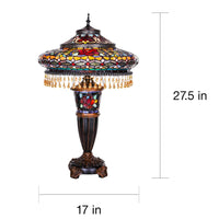 Gracewood Hollow Lachmet Multicolored Stained Glass Table Lamp (27.5 in.) - 17"L x 17"W x 27.5"H