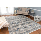 Latif Jodie Blue/Grey Soft Area Rug