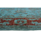 Overdyed Hurit Lt. Blue/Rust Soft Area Rug