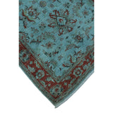 Overdyed Hurit Lt. Blue/Rust Soft Area Rug