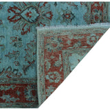 Overdyed Hurit Lt. Blue/Rust Soft Area Rug