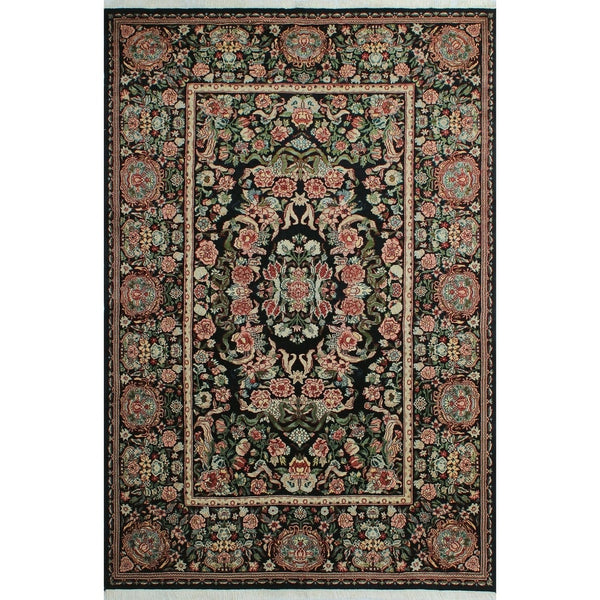 Pak-Persian Taimor Black/Green Soft Area Rug