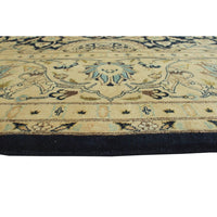 Vegetable-dyed Versailles Agra Tabriz Blue/Beige Soft Area Rug