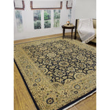 Vegetable-dyed Versailles Agra Tabriz Blue/Beige Soft Area Rug