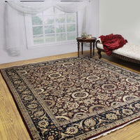 Vegetable-dyed Versailles Agra Tabriz Drk. Red/Blue Soft Area Rug