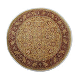 Vegetable-dyed Versailles Kashan 20 Gold/Burgundy Round Soft Area Rug