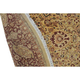 Vegetable-dyed Versailles Kashan 20 Gold/Burgundy Round Soft Area Rug